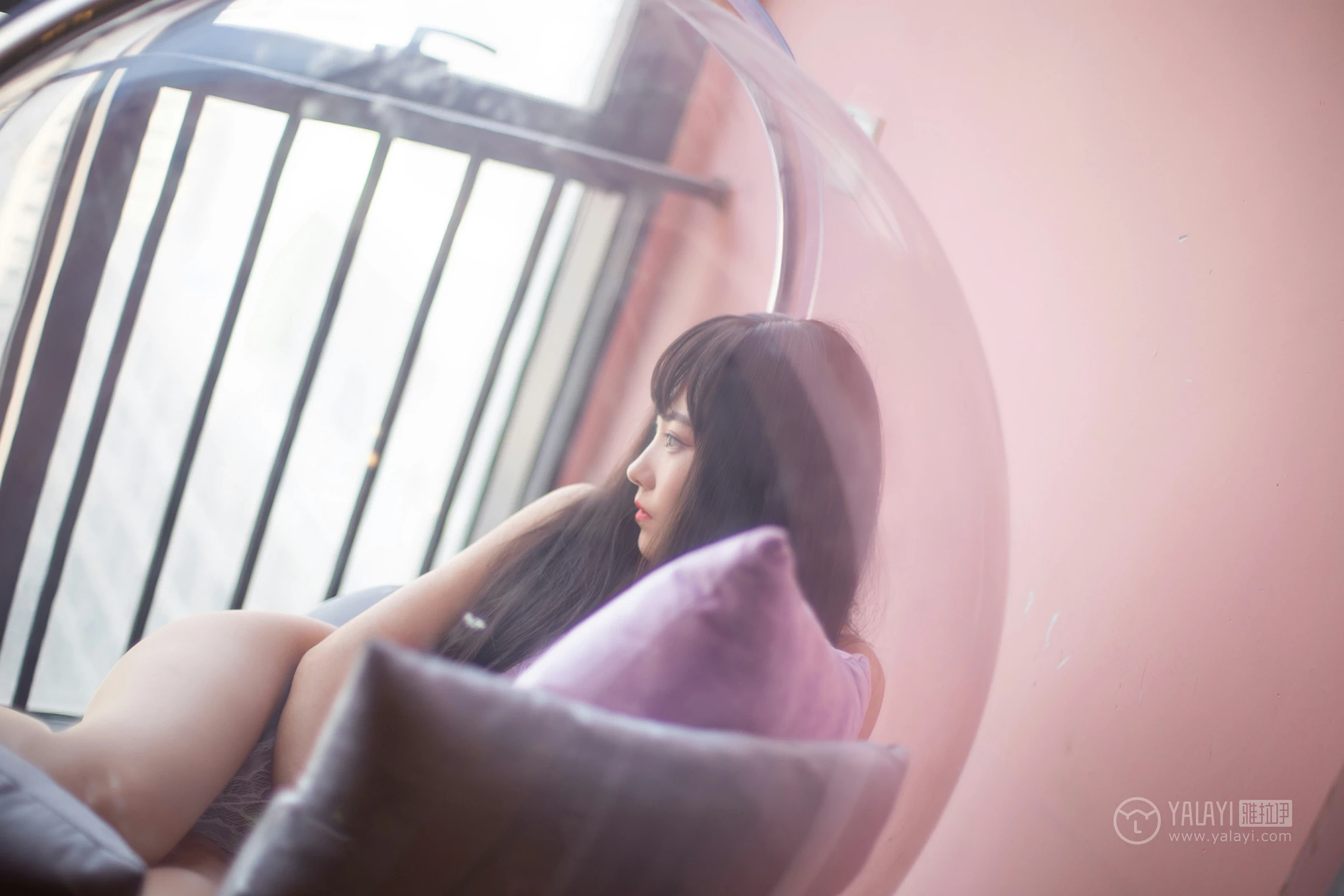 [YALAYI雅拉伊]No.288 欲盖弥彰 沫沫 白色透视情趣内衣加肉色丝袜美腿性感私房写真集第10张