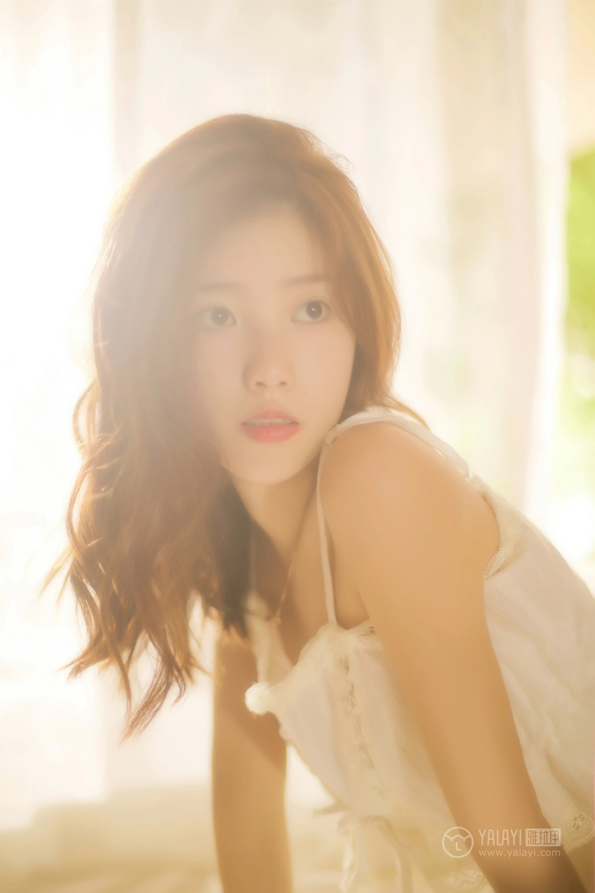 [YALAYI雅拉伊]No.315 夏日蜜语 圈圈 白色透视吊带内衣加短裤清纯靓丽私房写真集第3张