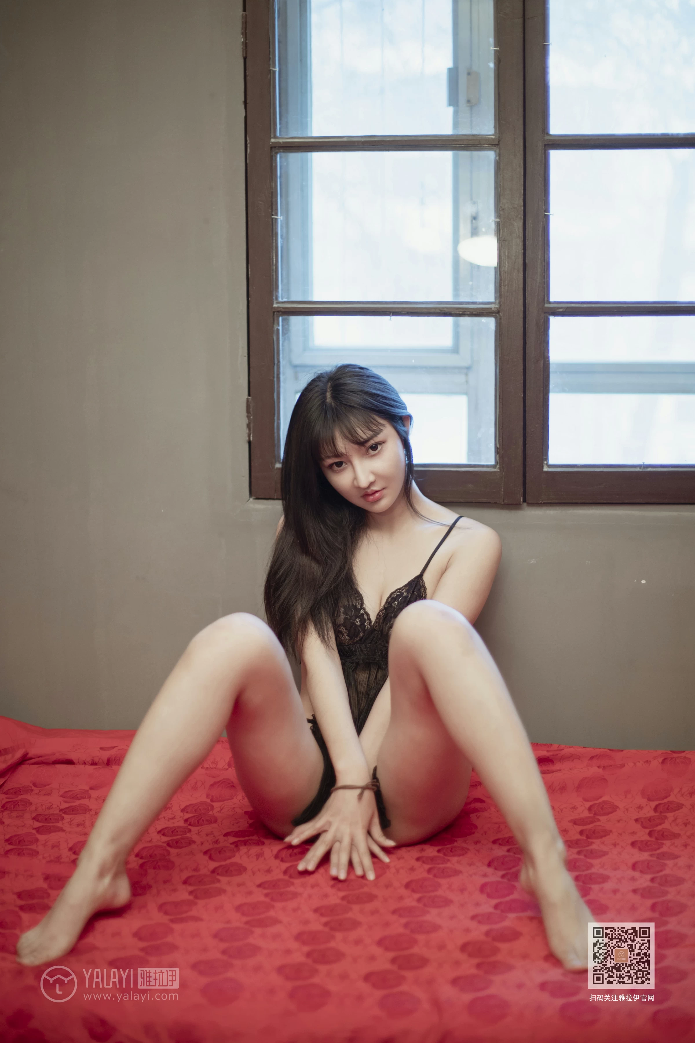 [YALAYI雅拉伊]Vol.501 新不了情 韩熙 黑色透视蕾丝情趣内衣性感私房写真集第9张