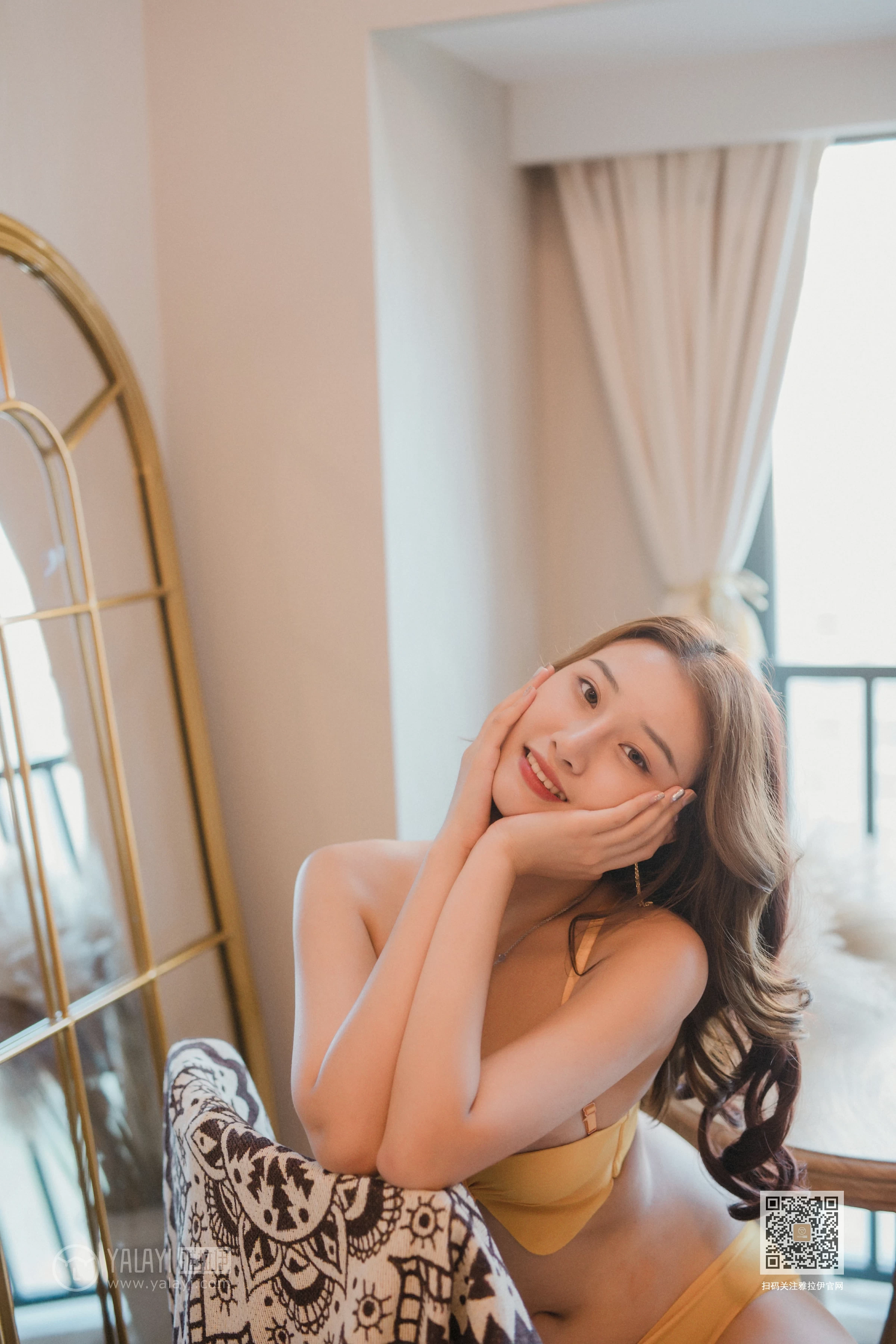 [YALAYI雅拉伊]Vol.505 汹涌而出 欣茹 橙色性感内衣居家私房写真集第4张