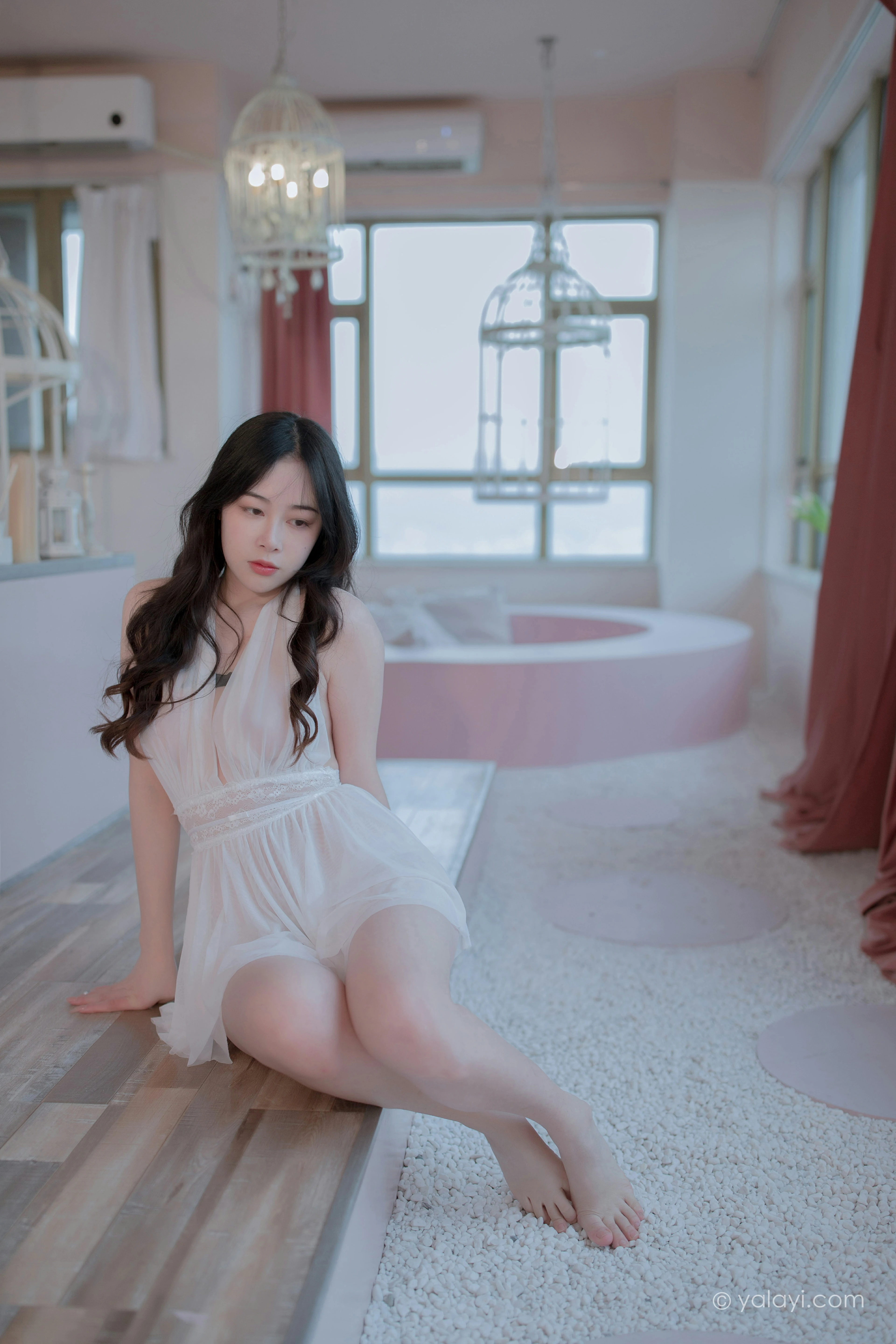 [YALAYI雅拉伊]NO.792 笼子里的鸟儿 璎珞 白色透视情趣内衣性感私房写真集第9张