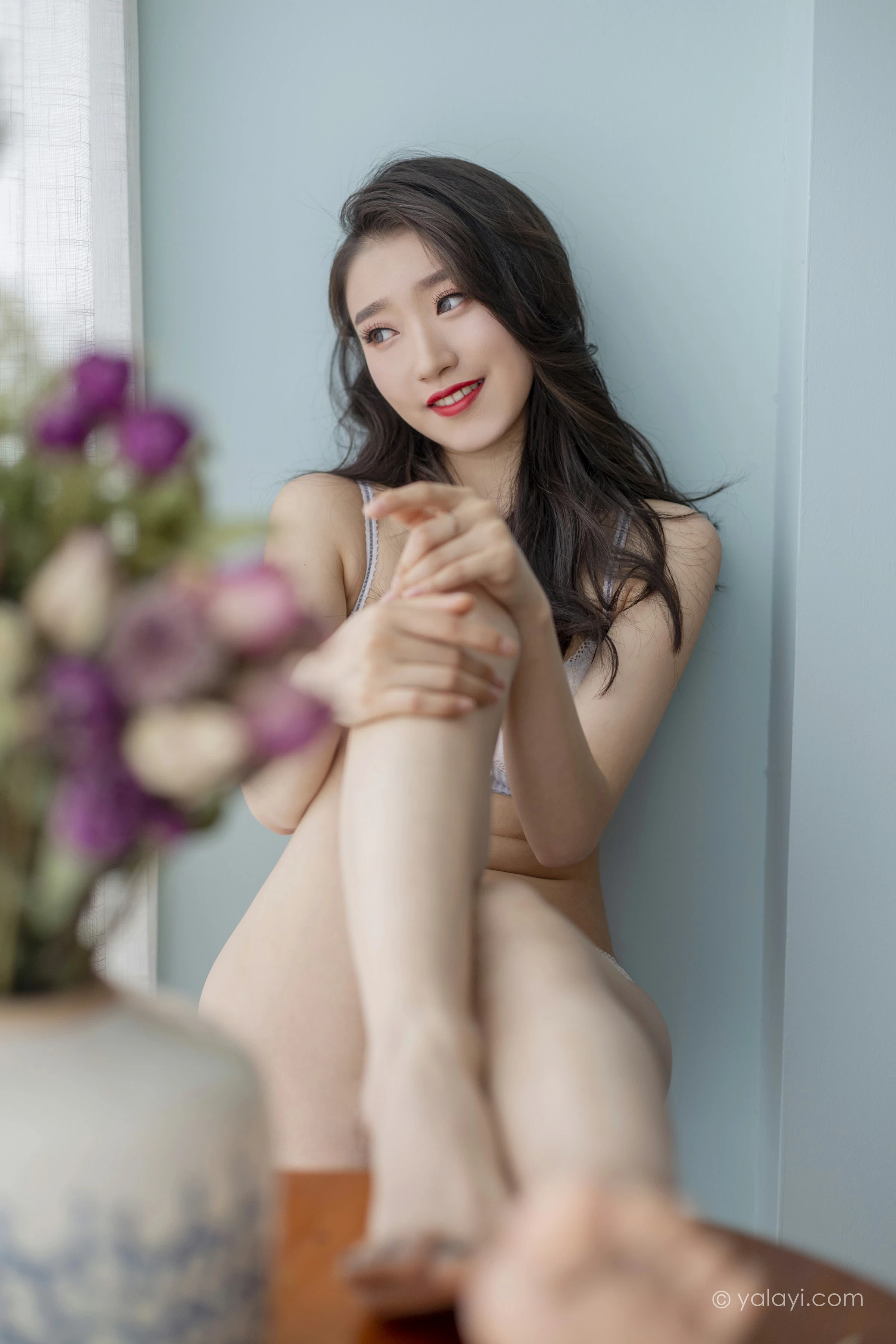 [YALAYI雅拉伊]NO.701 《花容月貌》 心怡 白色蕾丝内衣居家性感私房写真集第10张