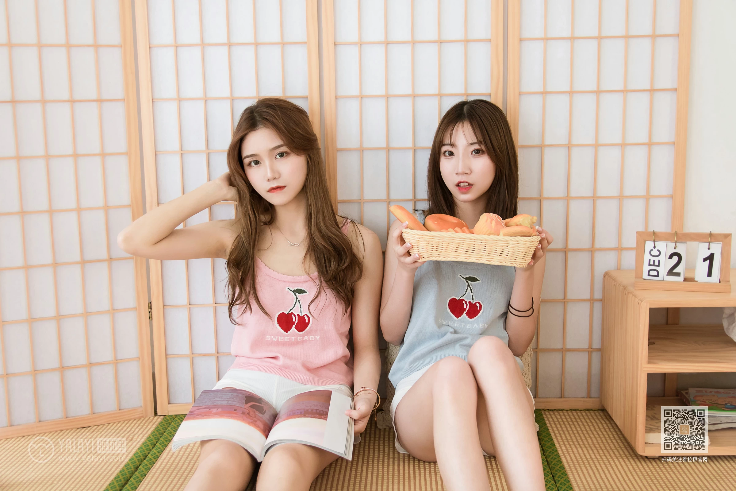 [YALAYI雅拉伊]Vol.465 樱桃姐妹花 大乔小乔 性感小背心加白色短裤私房写真集第10张