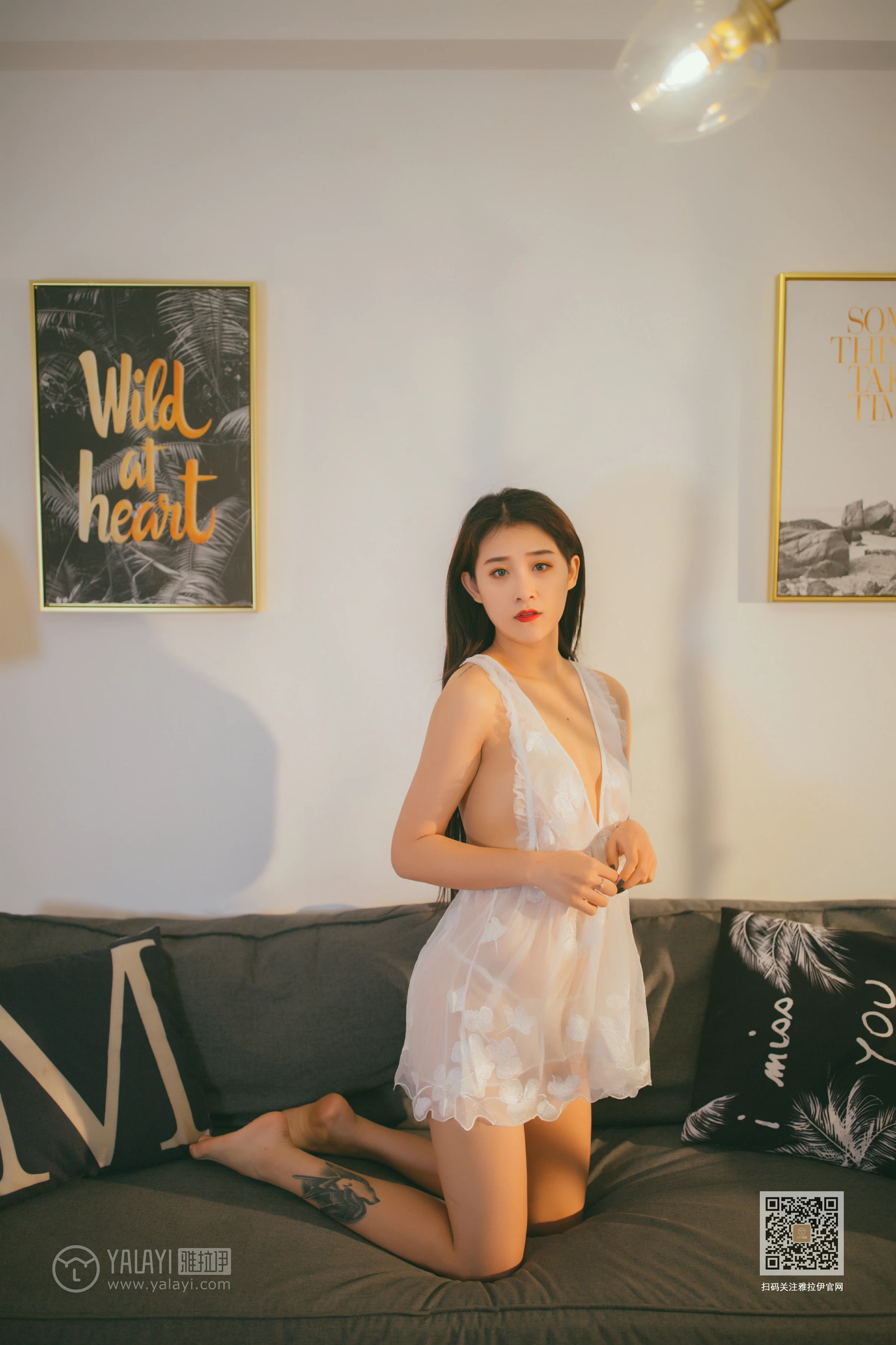 [YALAYI雅拉伊]Vol.536 吹弹可破 素素 白色透视情趣内衣裙性感私房写真集第1张