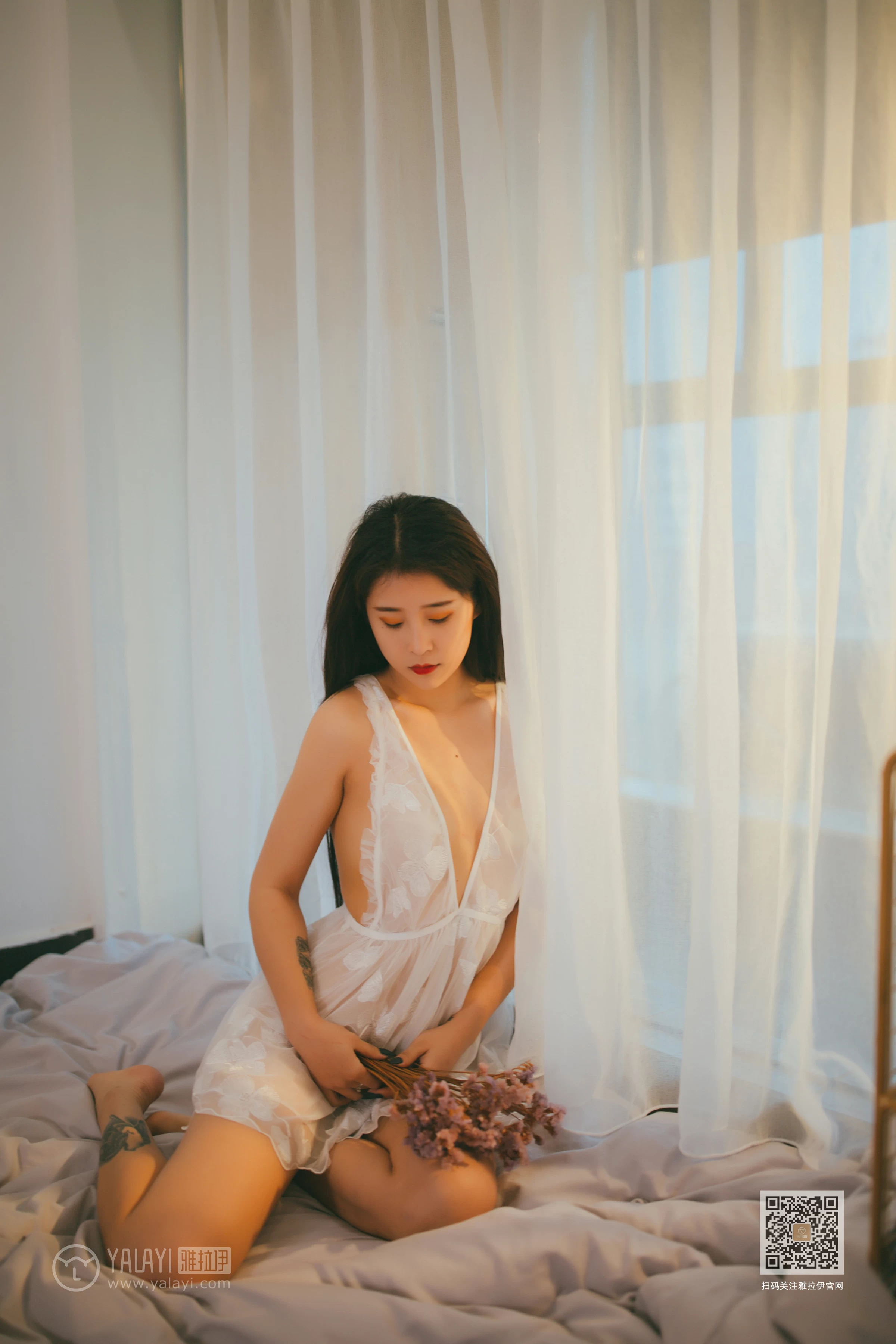 [YALAYI雅拉伊]Vol.536 吹弹可破 素素 白色透视情趣内衣裙性感私房写真集第11张