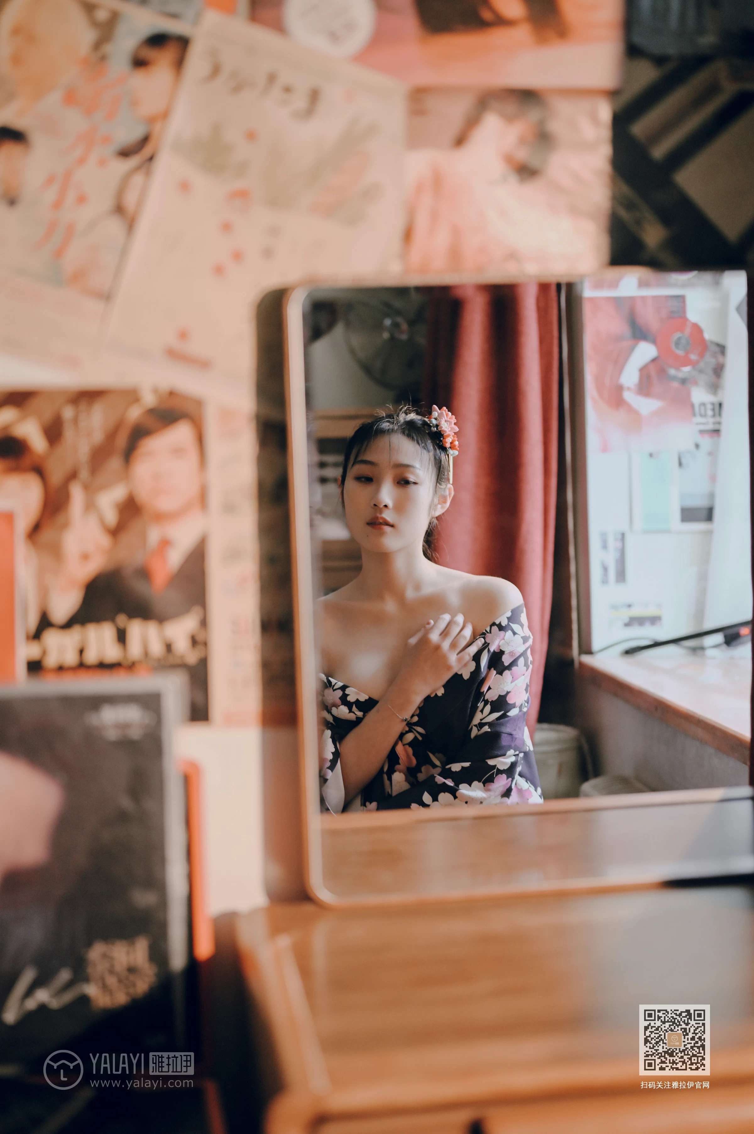 [YALAYI雅拉伊]NO.635 《和服少女》 沈伊 黑色和服加白色蕾丝内衣性感私房写真集第9张