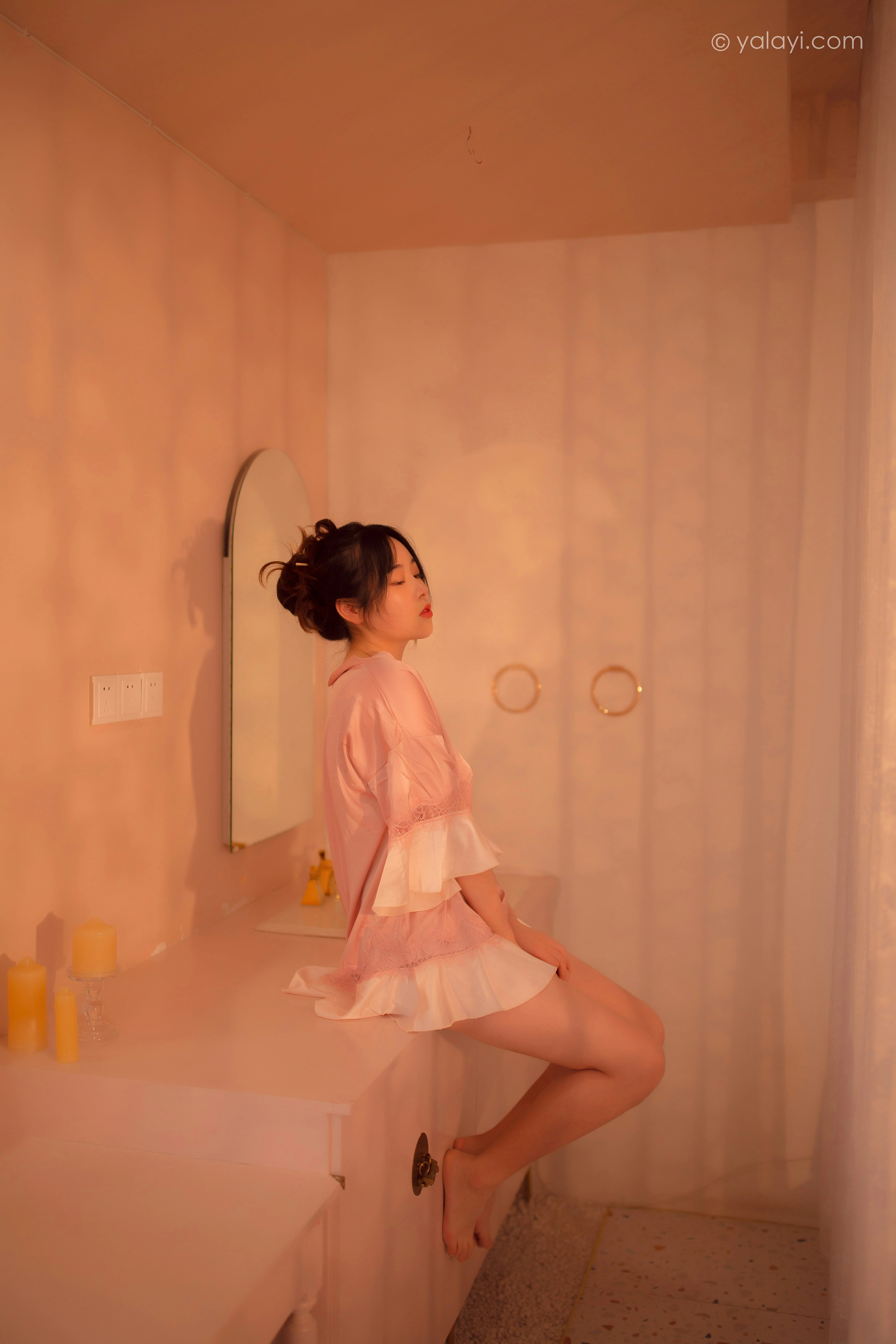 [YALAYI雅拉伊]NO.762 寂静中开放 璎珞 粉色蕾丝睡衣性感私房写真集第1张