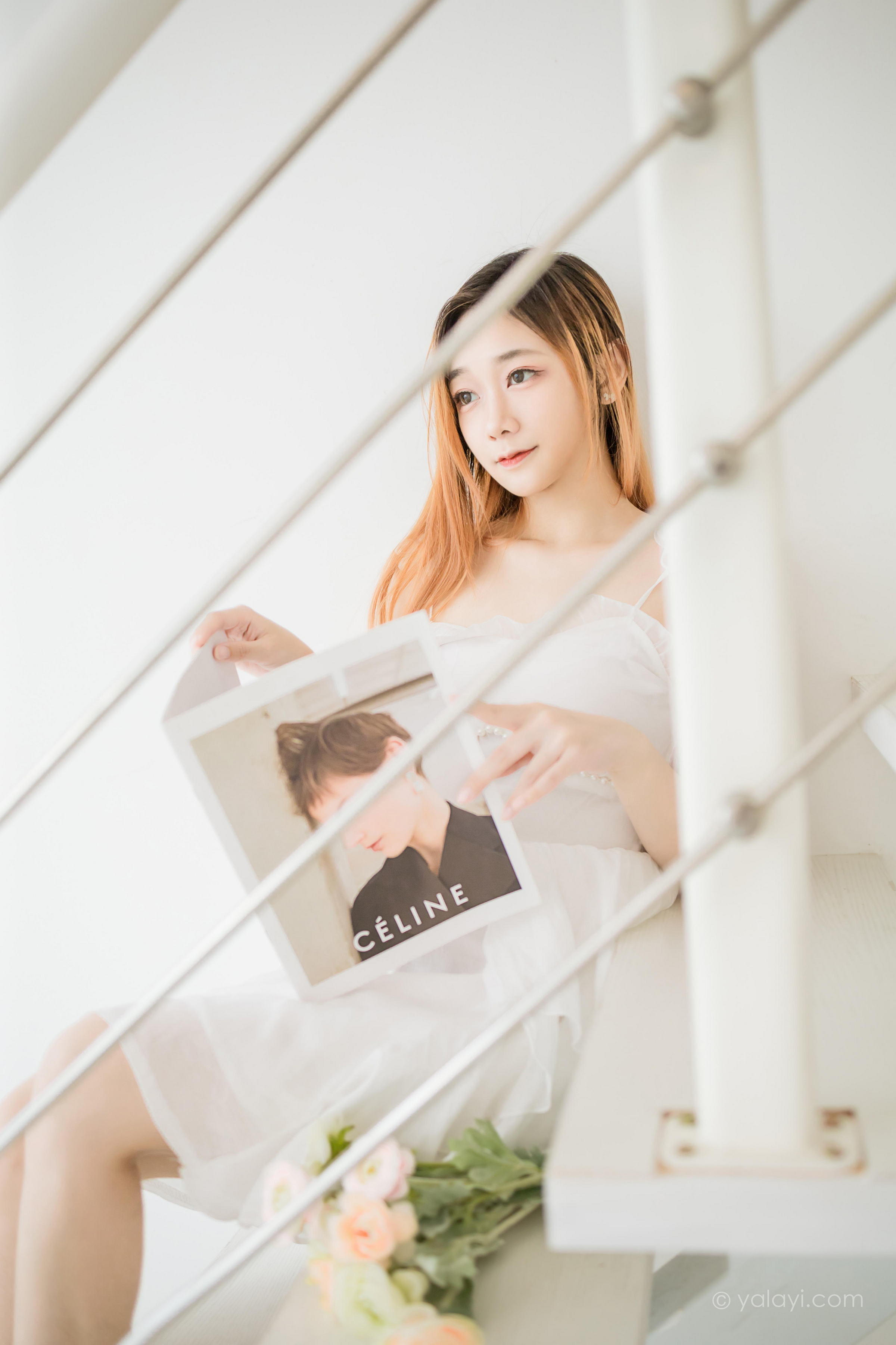 [YALAYI雅拉伊]2022.12.03 白衣丽人 夜夜 白色吊带透视连衣裙居家清纯写真集第6张
